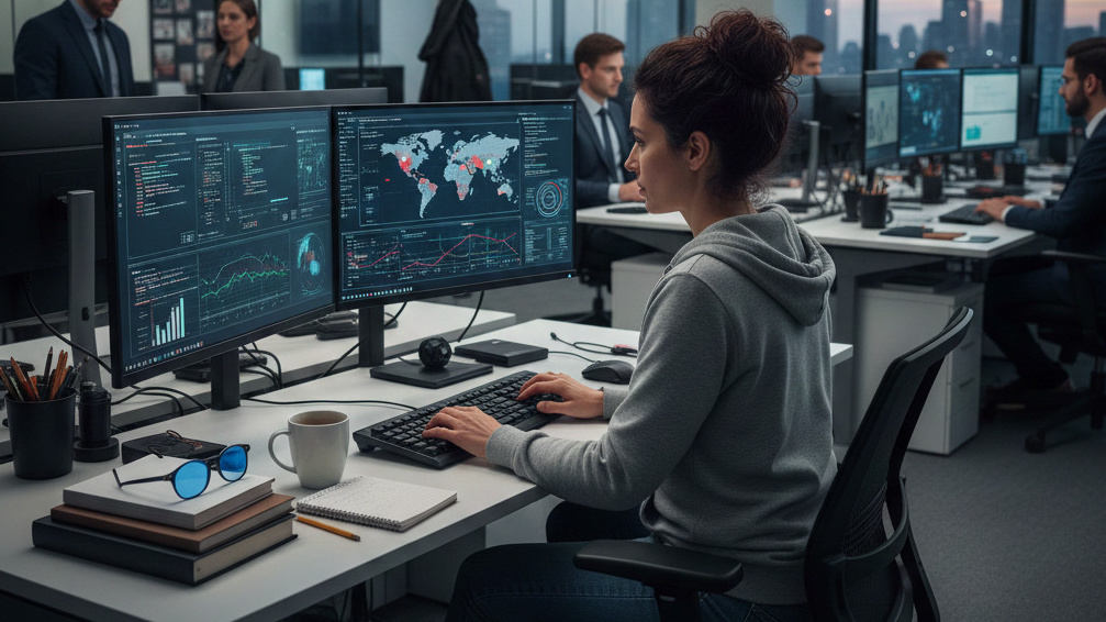 Three principles of data security diagram (CIA triad)