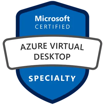 Sertifisert Microsoft Azure Virtual Desktop-merke oppnådd etter å ha deltatt på AZ-140 kurs og eksamen