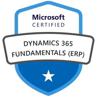 Certified Microsoft Dynamics 365 Finance and Operations Fundamentals badge achieved after attending the MB-920 Course and Exam