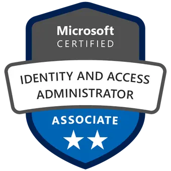 Identity & Access Administrator certificeringsbadge opnået efter deltagelse på SC-200 Kursus