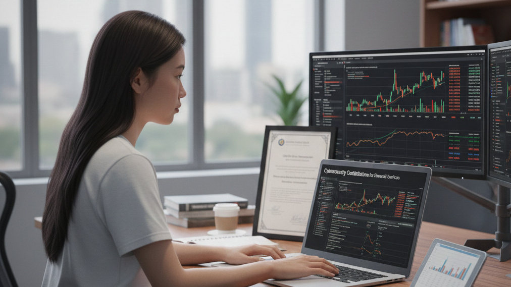 Data security certification for financial industry compliance