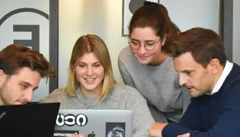 colleagues working in office