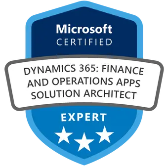 Certificeret Microsoft Dynamics 365 Apps Solutions Architect badge opnået efter deltagelse i MB-700 kursus og eksamen