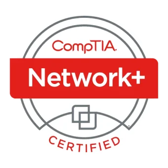 Certifierat CompTIA Network+-märke uppnått efter att ha deltagit i N+-kursen och provet
