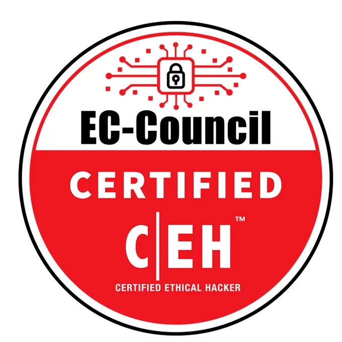 EC-Council Certified Ethical Hacker-badge opnået efter deltagelse i CEH-kurset og certificering