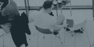 person with cafe