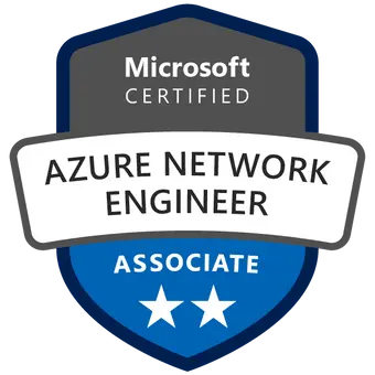Certified Microsoft Azure Network Engineer badge achieved after attending the AZ-700 Course and Exam