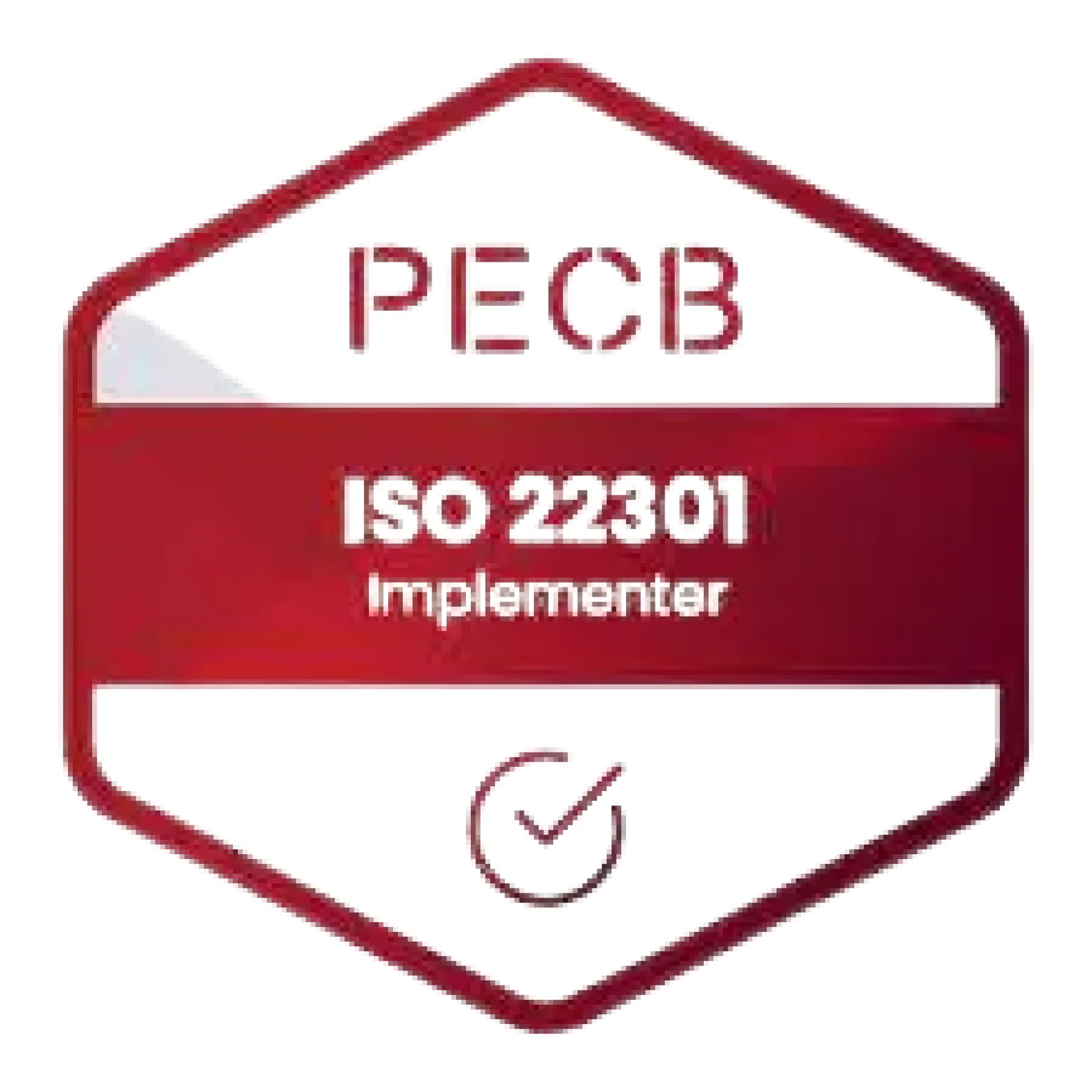 Certificeret ISO 22301 Lead Implementer badge opnået efter at have deltaget i ISO 22301 Lead Implementer kursus og eksamen