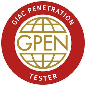 GIAC Penetration Tester badge achieved after attending the GPEN Course and Certification
