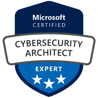 Microsoft Cybersecurity Architect certificeringsbadge opnået efter deltagelse på SC-100 kursus