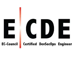 EC-Council Certified DevSecOps Engineer badge uppnått efter att ha deltagit i ECDE-kursen och certifiering