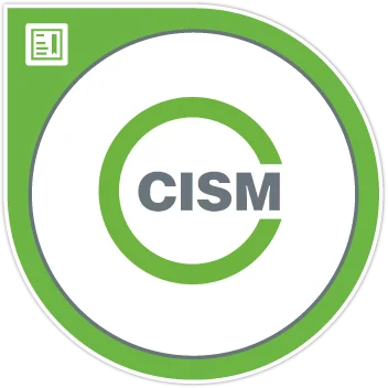 ISACA CISM Certifieringsbadge uppnått efter deltagande på CISM Certifierad Information Security Manager Certification Kurs