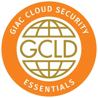 GIAC Cloud Security Essentials badge achieved after attending the GCLD Course and Certification
