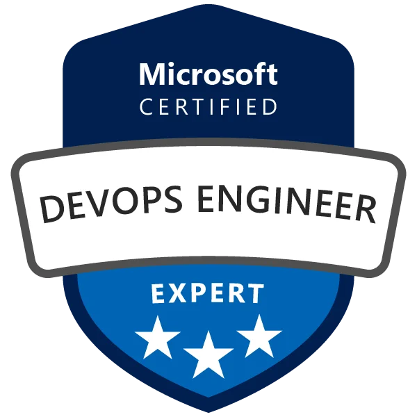 Microsoft Azure DevOps Engineer sertifiseringsbadge oppnådd etter deltakelse på AZ- 400 Kurs